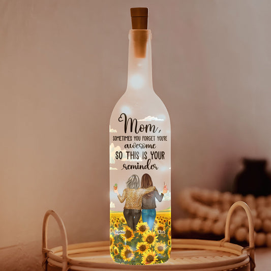 Custom Bottle Lamp - Sometimes You Forget You're Awesome - Personalized Bottle Lamp - Twinkle & Twine