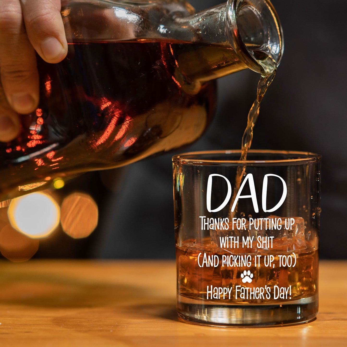 Thanks Dad I Woof You Dog Dad Gift  Personalized Whiskey Glass – Twinkle & Twine