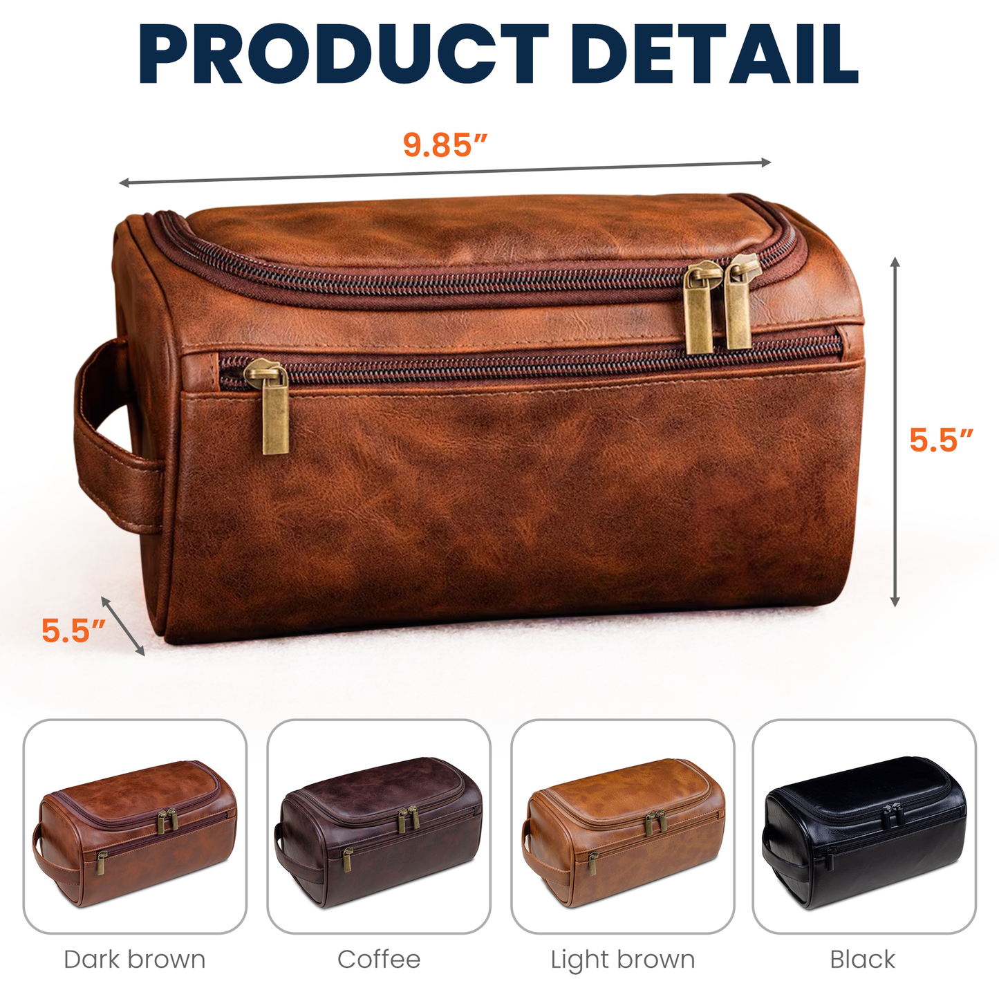 The Dogfather  Personalized Leather Toiletry Bag – Twinkle & Twine