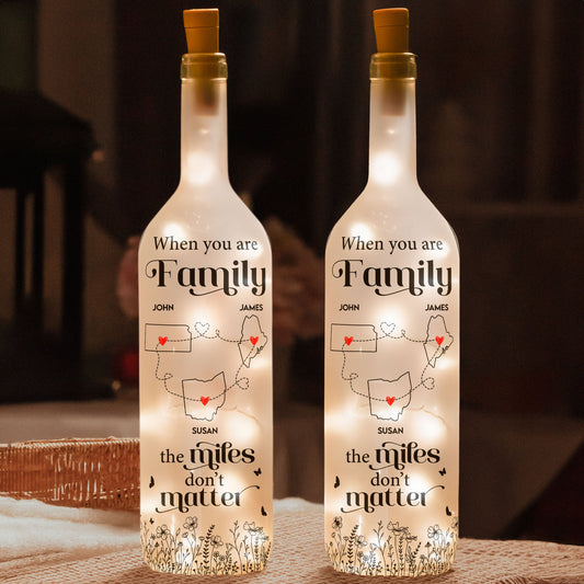 Custom Bottle Lamp - The Miles Don't Matter - Personalized Bottle Lamp - Twinkle & Twine