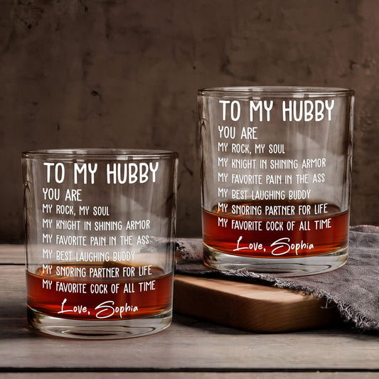 To My Husband You Are My Favorite Cock Of All Time  Personalized Whiskey Glass – Twinkle & Twine