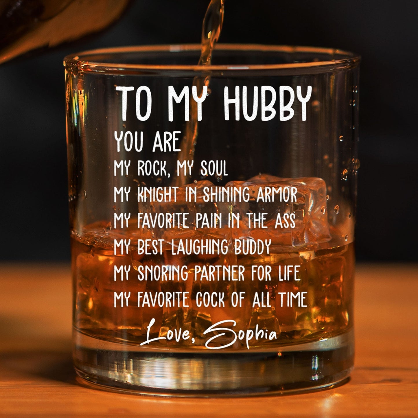 To My Husband You Are My Favorite Cock Of All Time  Personalized Whiskey Glass – Twinkle & Twine