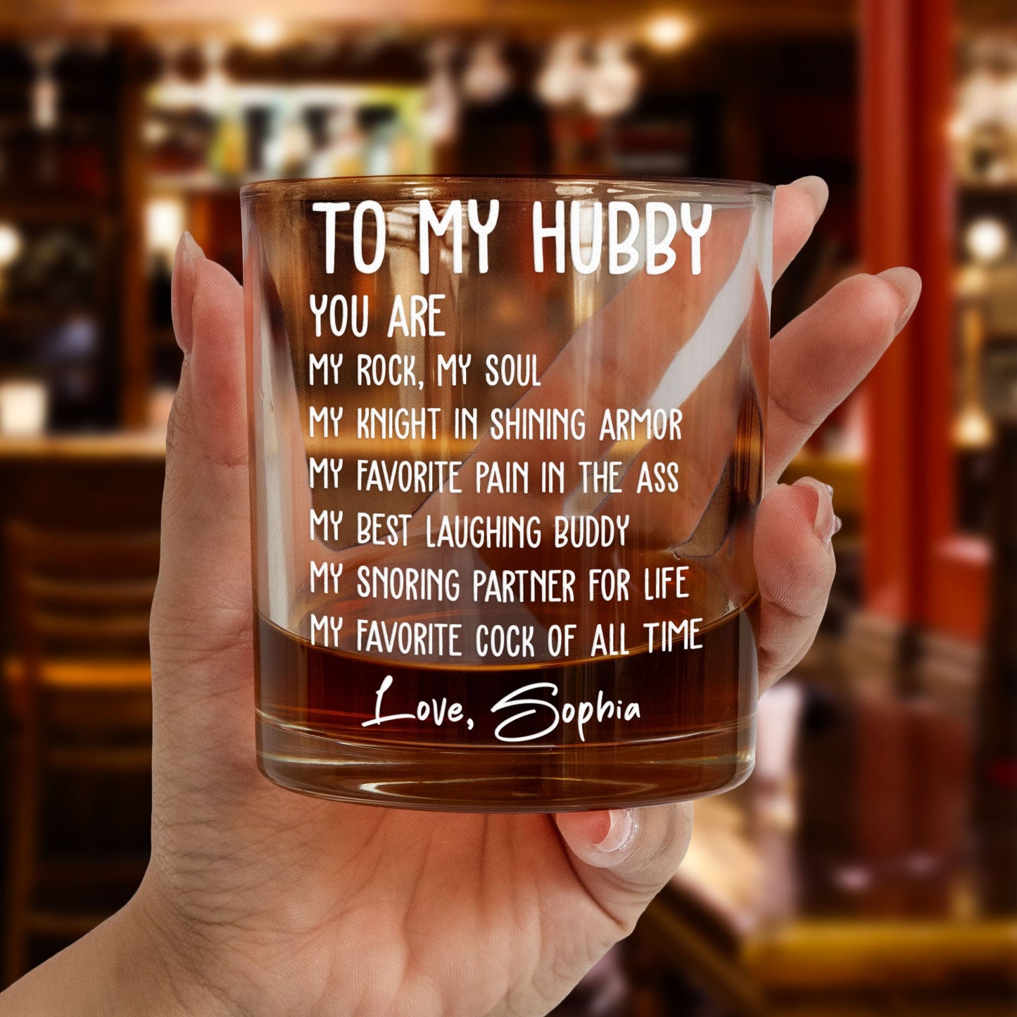 To My Husband You Are My Favorite Cock Of All Time  Personalized Whiskey Glass – Twinkle & Twine