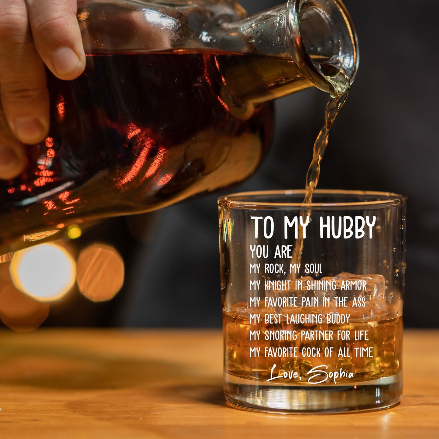 To My Husband You Are My Favorite Cock Of All Time  Personalized Whiskey Glass – Twinkle & Twine