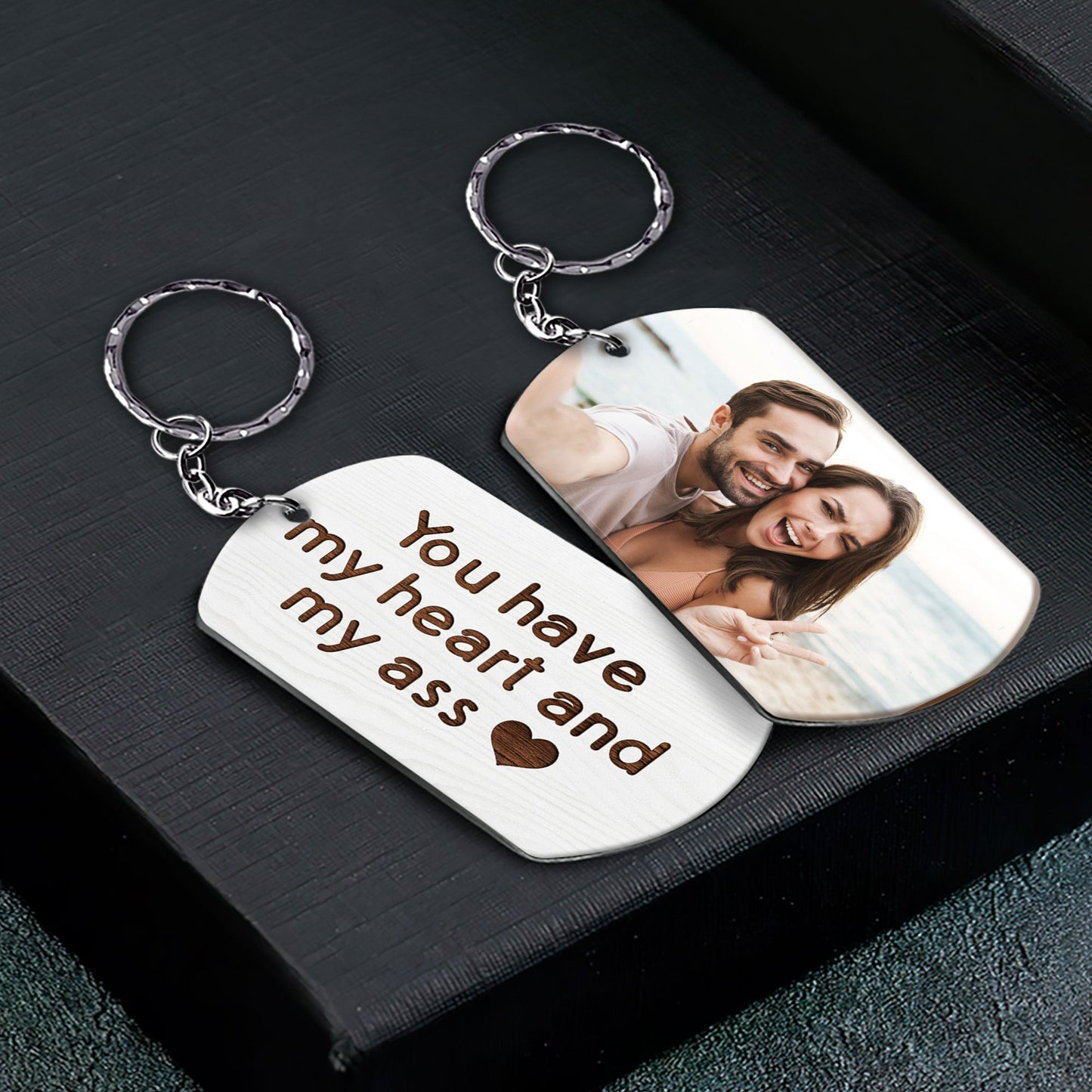 You Have My Heart And My Ass - Personalized Photo Keychain - Twinkle & Twine