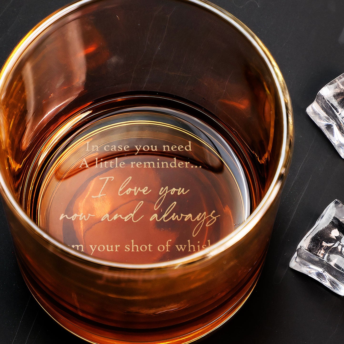 A Little Reminder I Love You Now And Always  Personalized Engraved Whiskey Glass – Twinkle & Twine