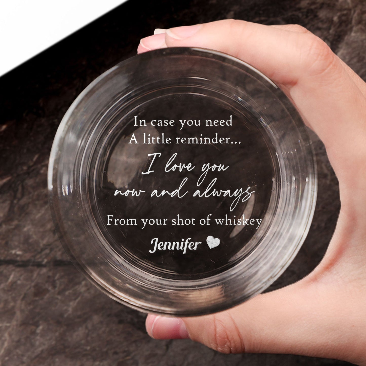 A Little Reminder I Love You Now And Always  Personalized Engraved Whiskey Glass – Twinkle & Twine